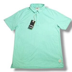 Linksoul Dry-Tek Polo Shirt Mens Large Aloe Green Golf Performance Preppy Pastel